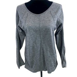 Athleta Women's Sz Large Gray Activewear Pullover Long Sleeve Top